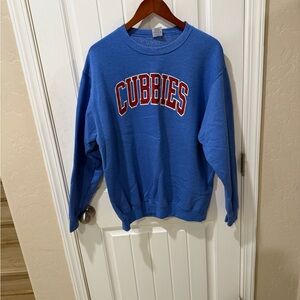 Chicago Cubs Cubbies Crewneck Sweatshirt Blue Large Port & Company